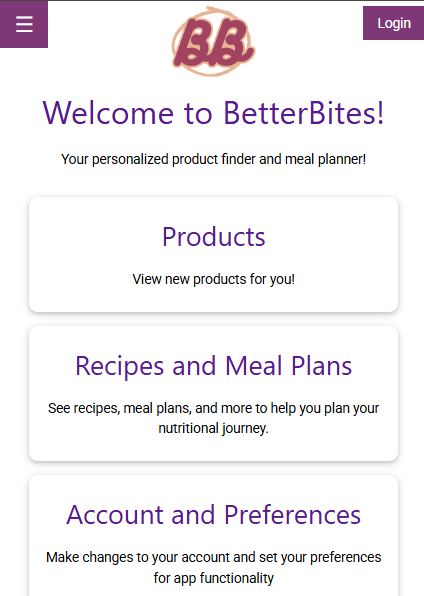 BetterBites Website Screenshot