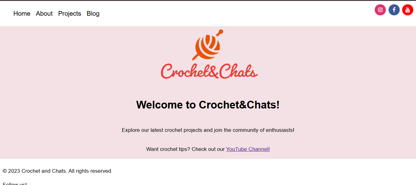 Crochet and Chats Website Screenshot