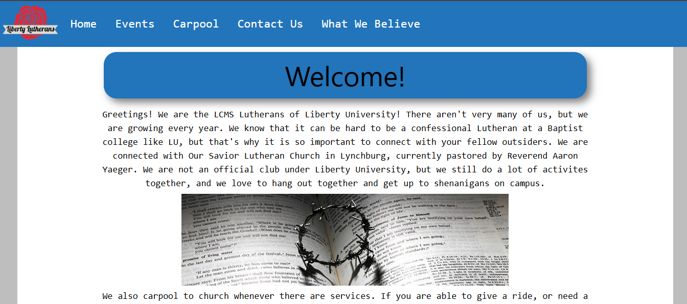 Liberty Lutherans Website Screenshot
