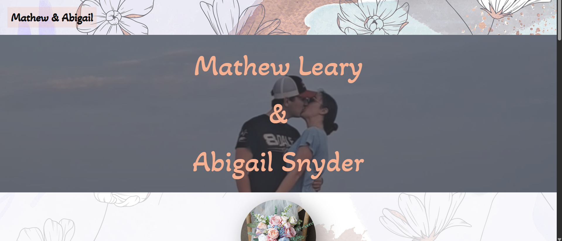 Mathew and Abigail Website Screenshot