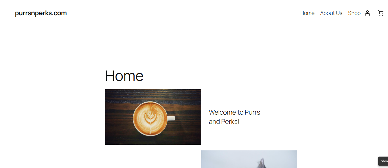 Purrs 'N Perks Website Screenshot